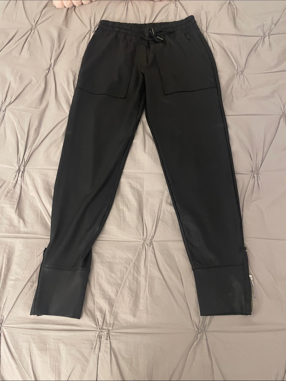 Six fifty Black Jogger faux leather Pants with Zip Cuffs